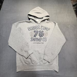 Bubba Gump Hoodie Mens S Gray Pullover Sweatshirt Long Sleeve Graphic